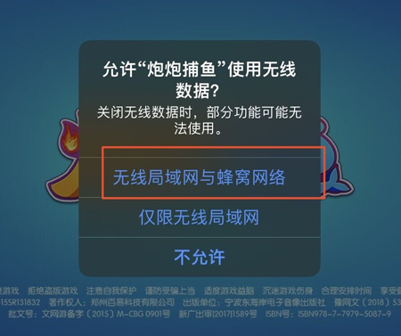 允许联网